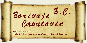 Borivoje Capulović vizit kartica